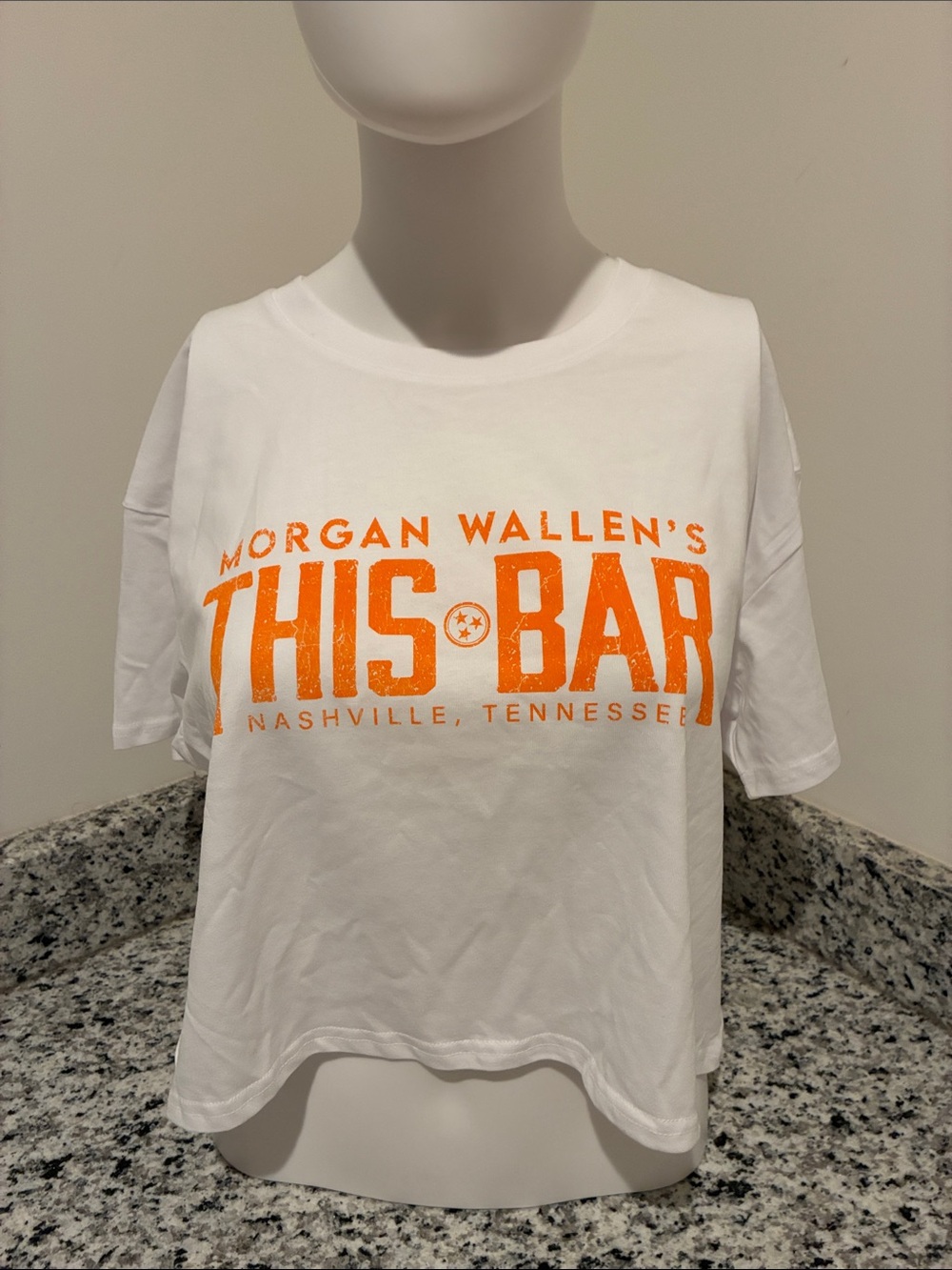This Bar White Crop Tee